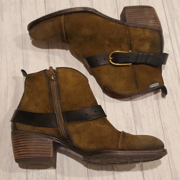 Pikolinos | Baqueira Suede Ankle Booties| Olive Brown | Sz 40 (9) - Picture 5 of 16